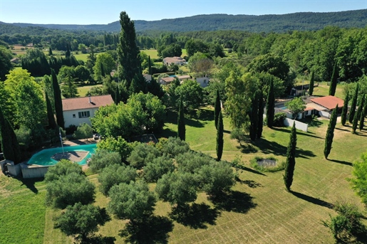 Villecroze, mooi pand op bijna 4 hectare, charmante bastide, gastenverblijf, zwembad, bassi