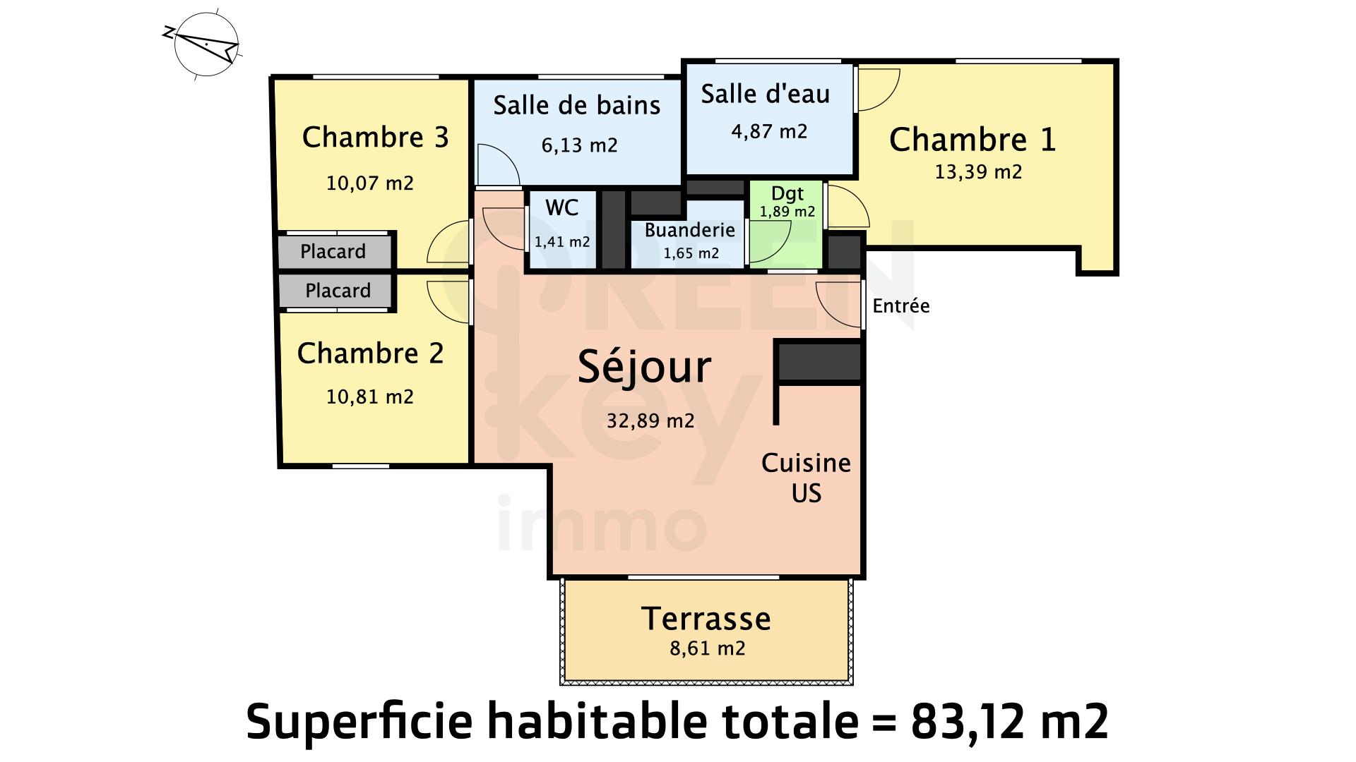 Appartement à vendre, 83m², Nantes