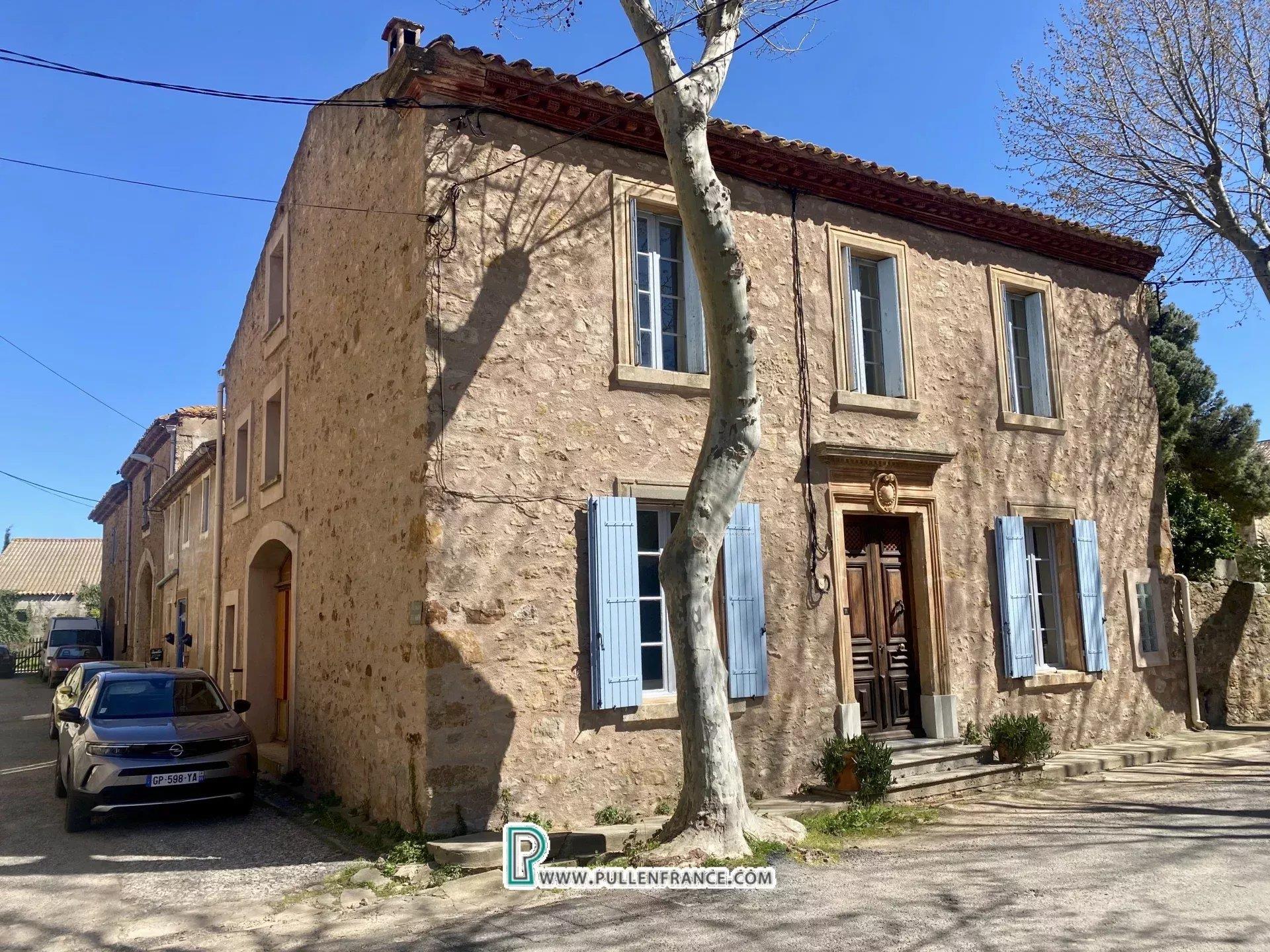 Grand village house with non-attached garden & pool in Corbieres village