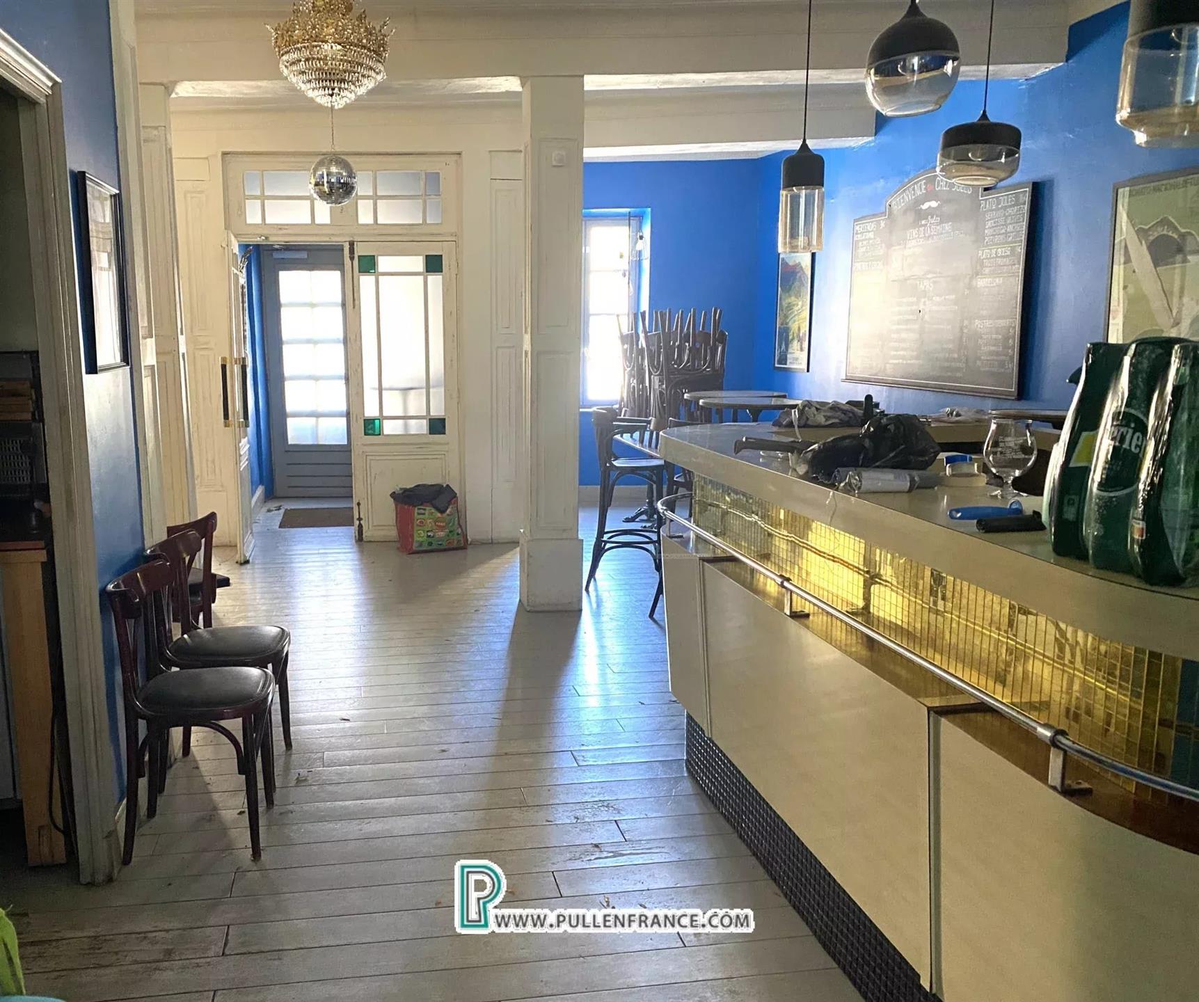 Wine bar/detached house with garden in popular Aude village