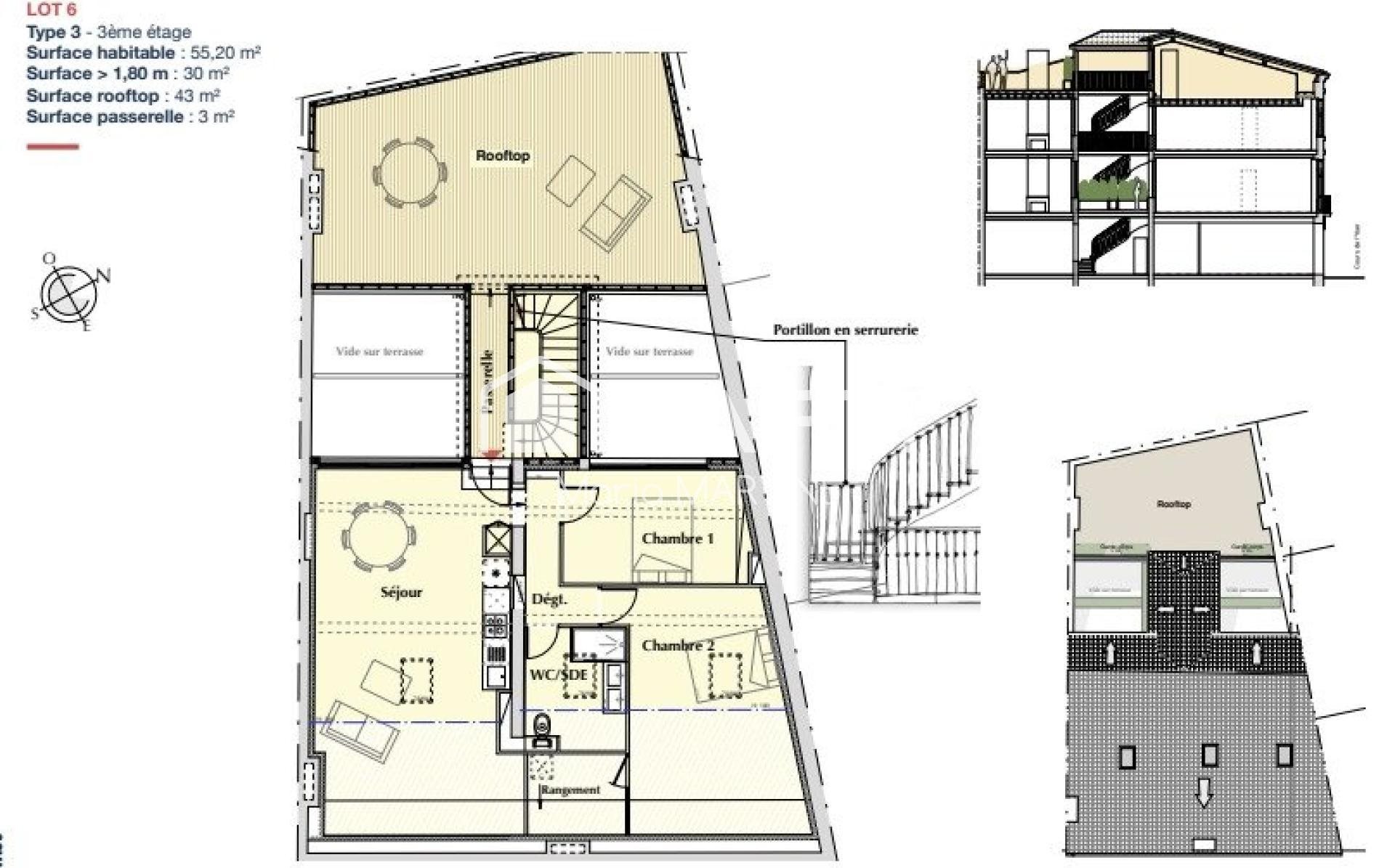 Appartement à vendre, 71m², Bordeaux