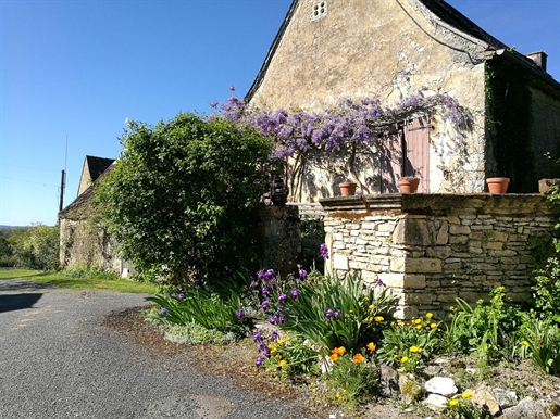 Old farmhouse to be completely restored with stone house and barns, for sale, in a hamlet near the 