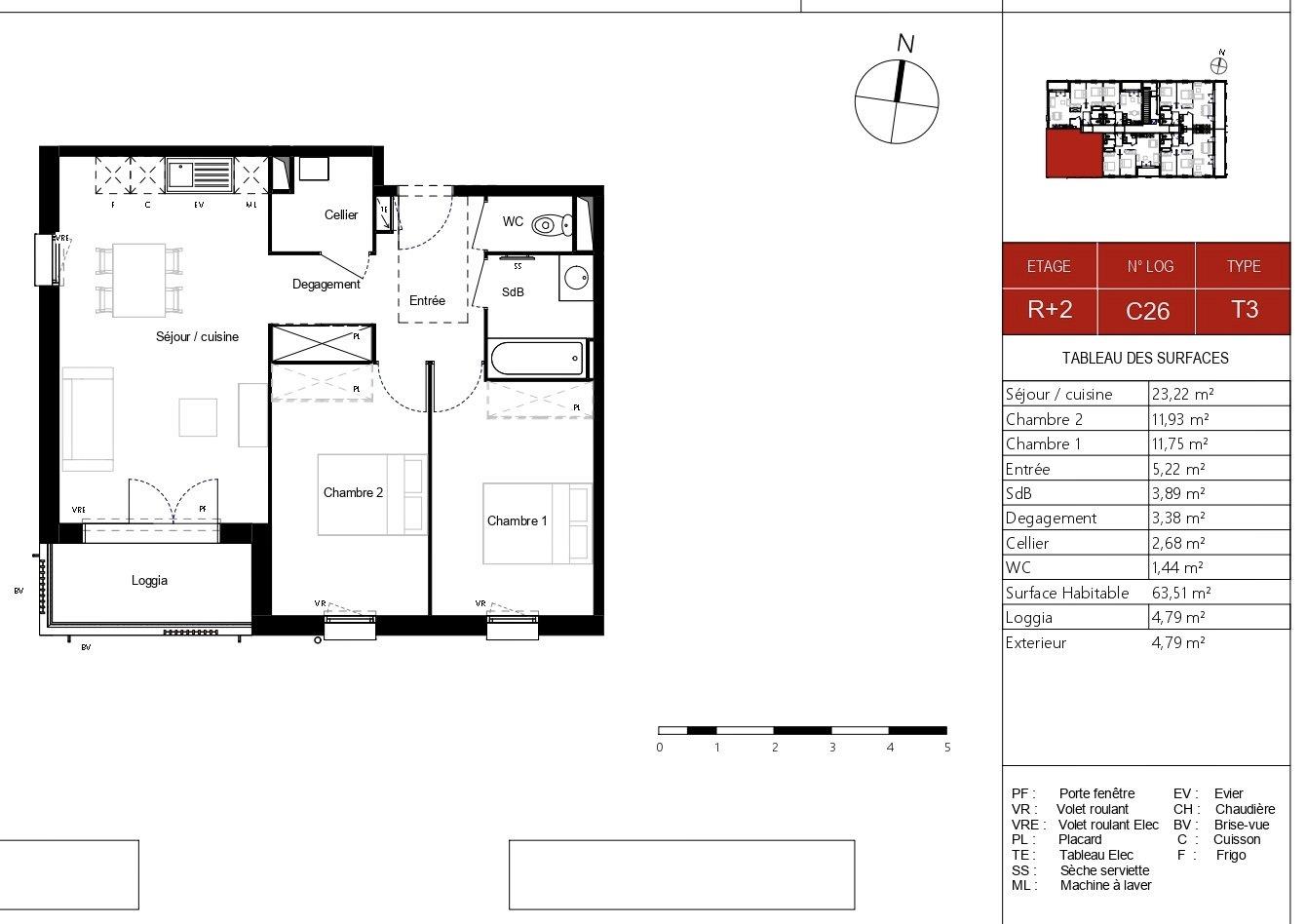 Appartement à vendre, 63m², Pradines