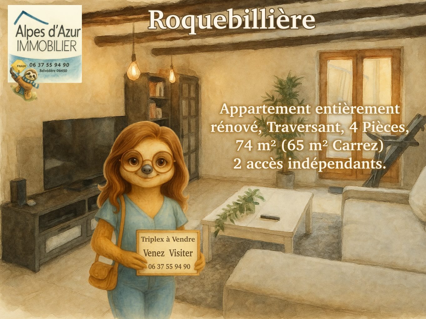 Appartement à vendre, 74m², Roquebillière