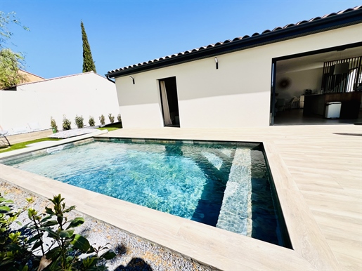 Vente villa moderne plain-pied 4 pièces avec piscine