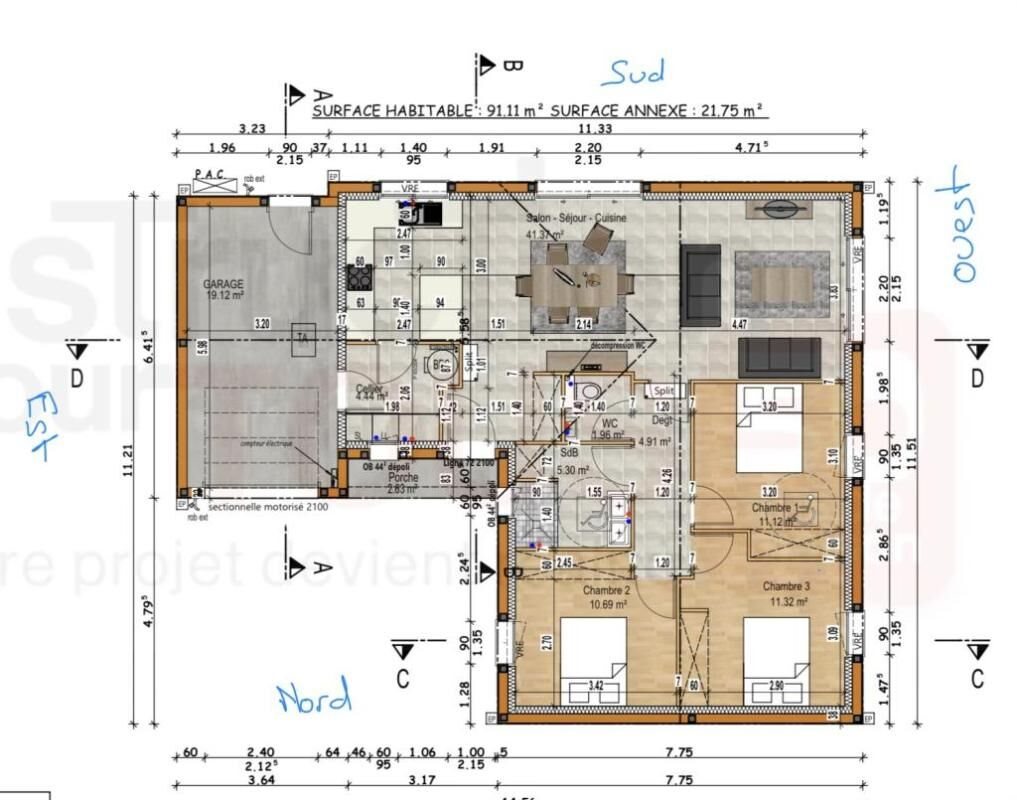 Maison à louer, 91m², Fressines
