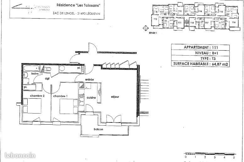 Appartement à vendre, 64m², Léguevin