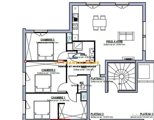 Appartement à vendre, 87m², Saint-Etienne