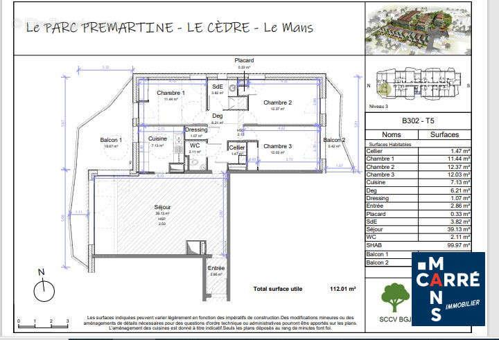 Appartement à vendre, 100m², Le Mans