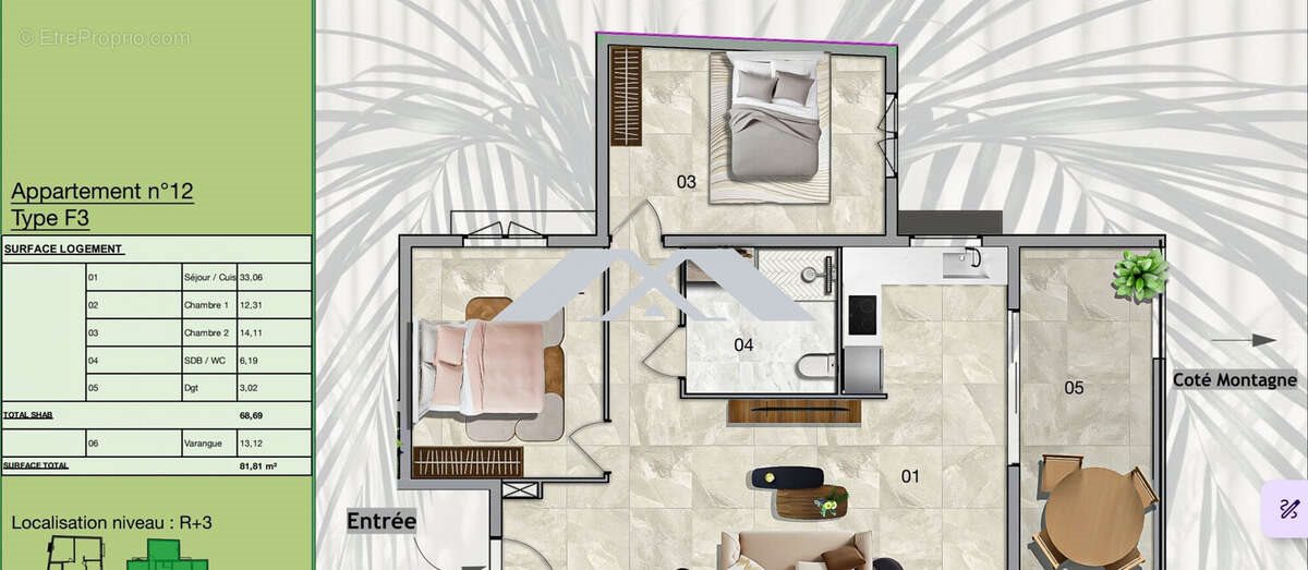 Appartement à vendre, 68m², L'Étang-Salé