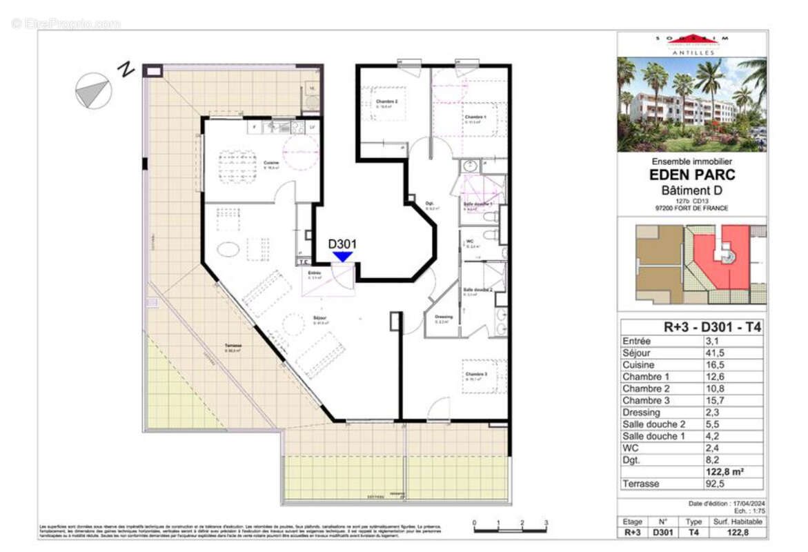 Appartement à vendre, 122m², Fort-de-France