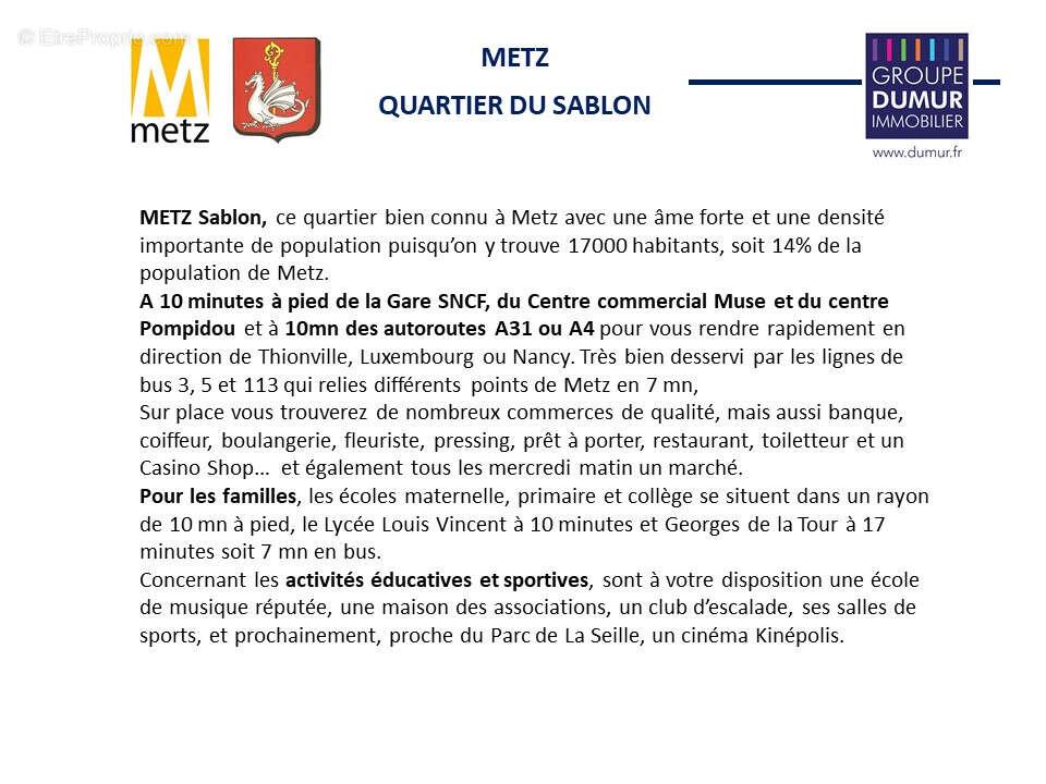 Appartement à vendre, 60m², Metz