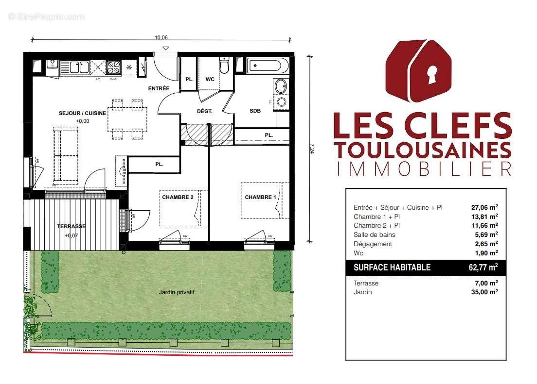 Appartement à vendre, 63m², Toulouse