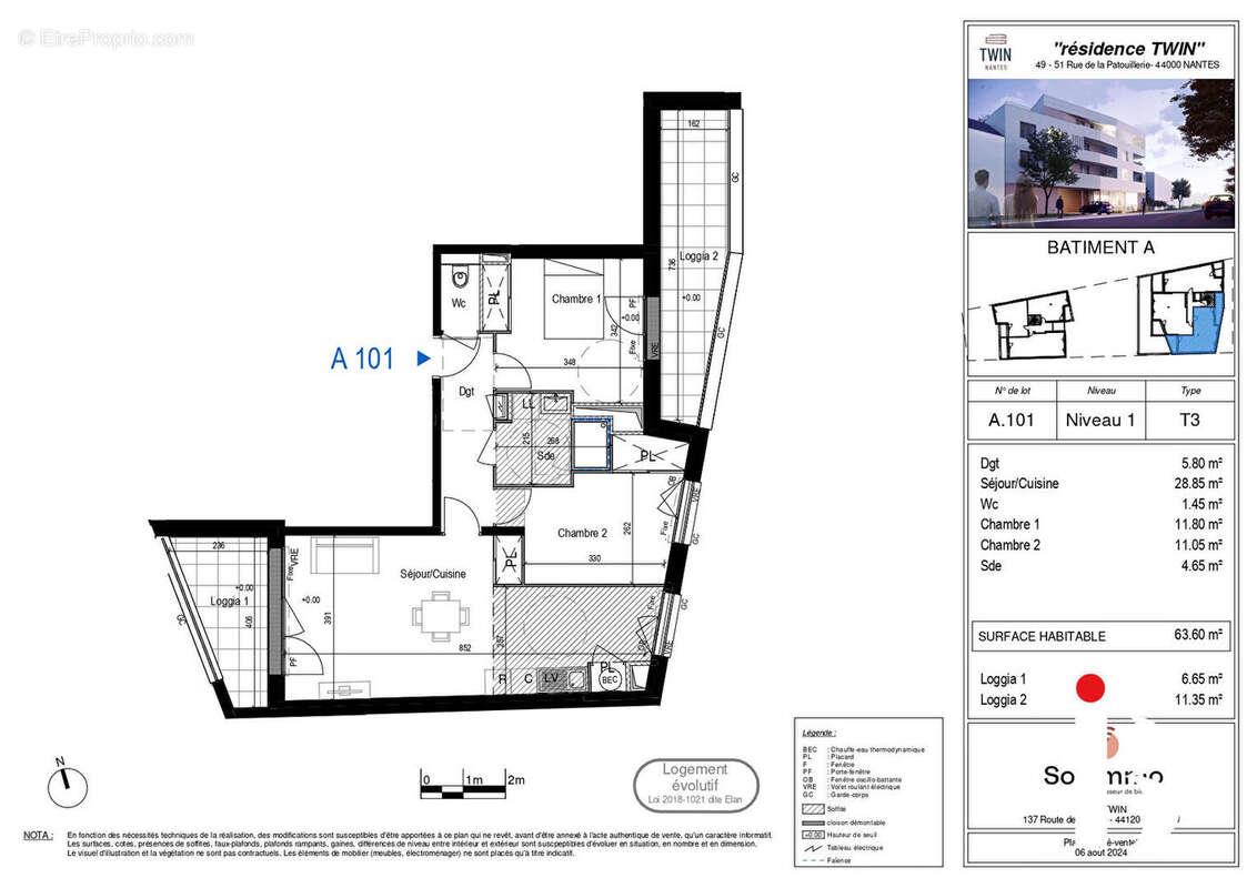 Appartement à vendre, 64m², Nantes