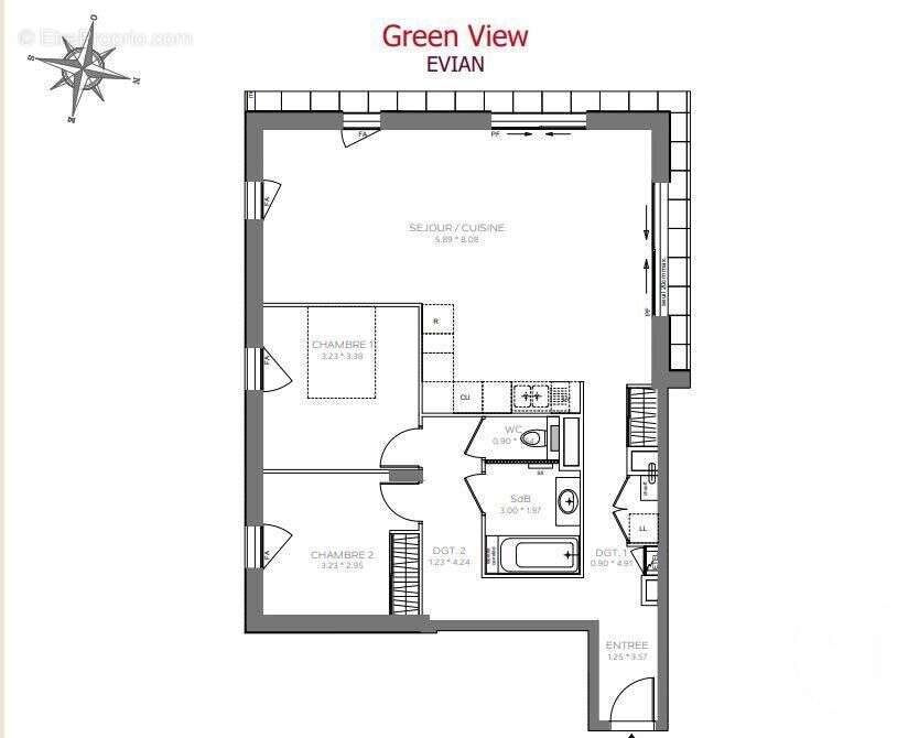 Appartement à vendre, 81m², Evian-les-Bains