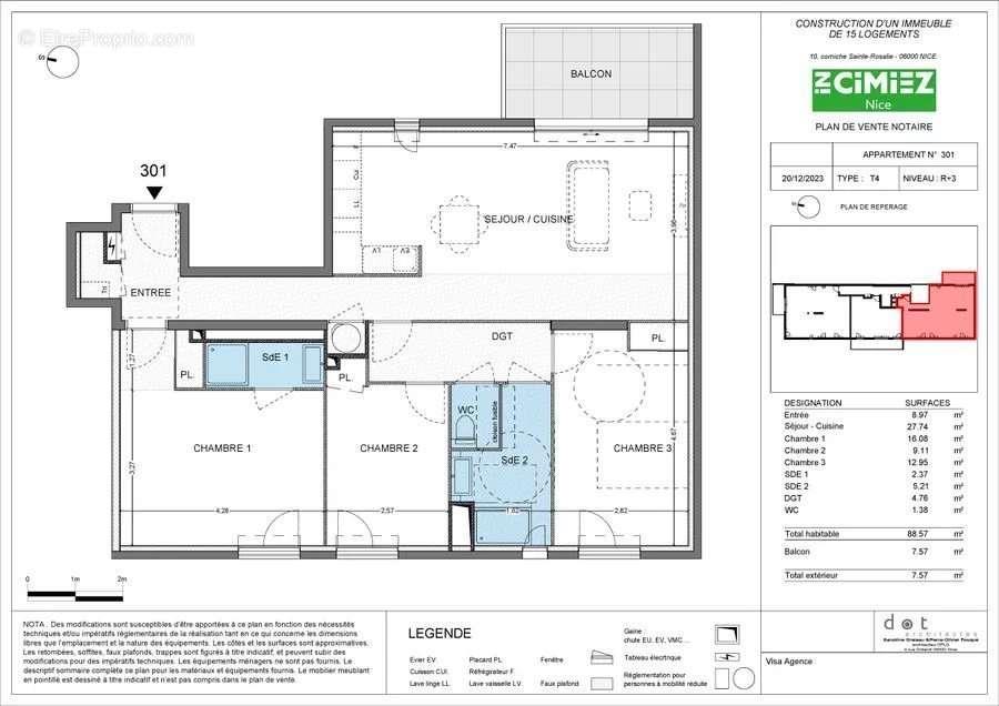 Appartement à vendre, 89m², Nice