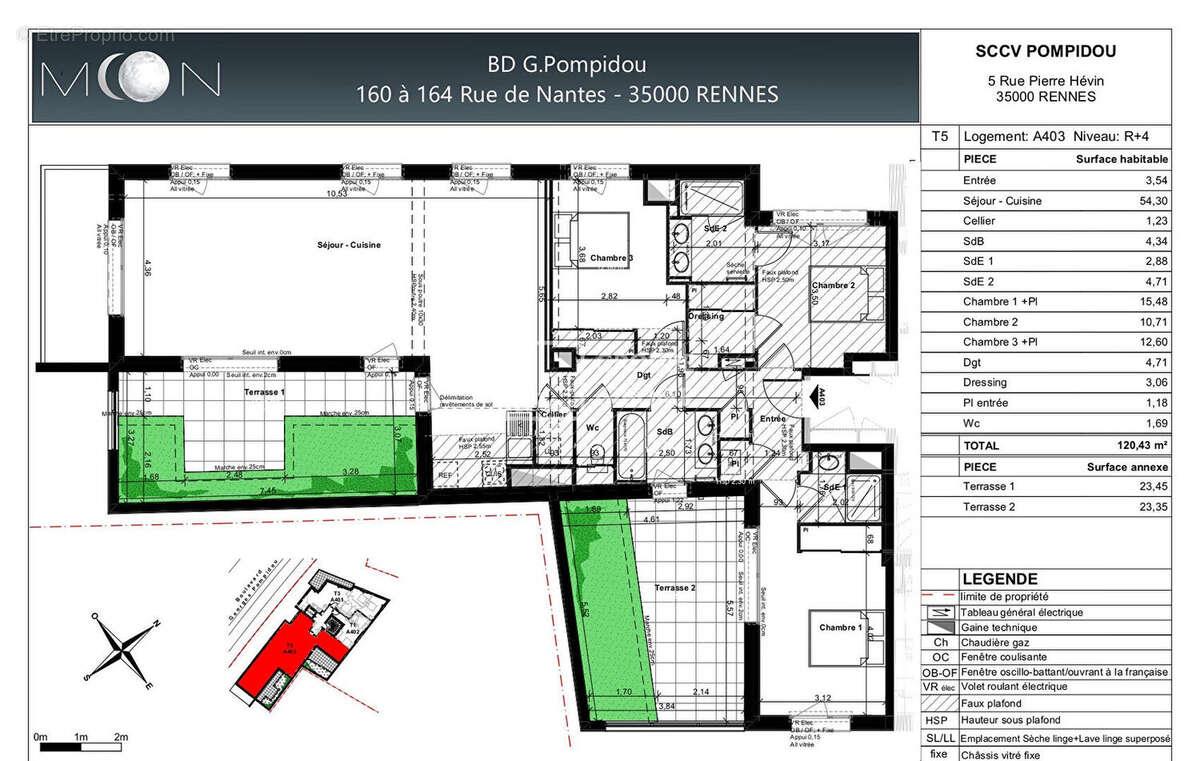 Appartement à vendre, 120m², Rennes