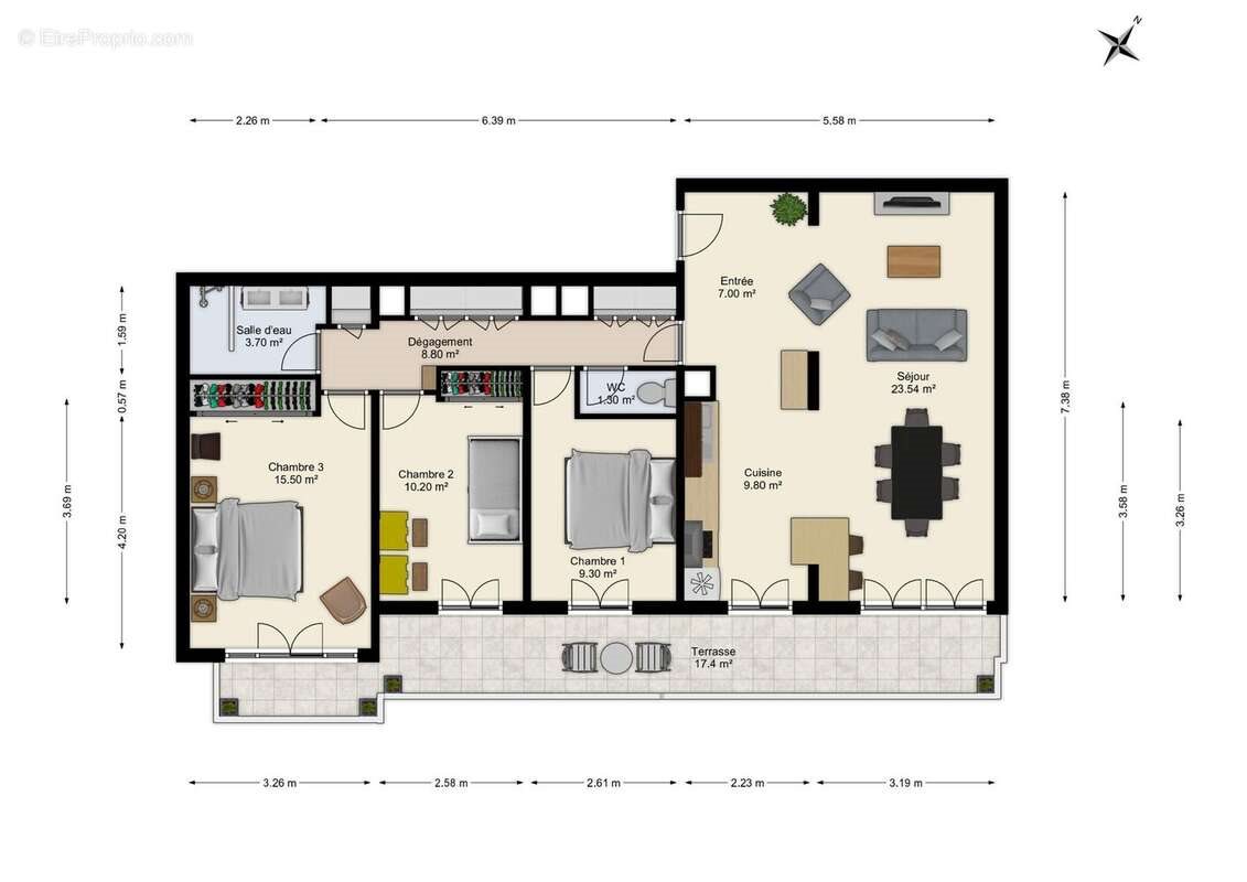 Appartement à vendre, 92m², Toulouse