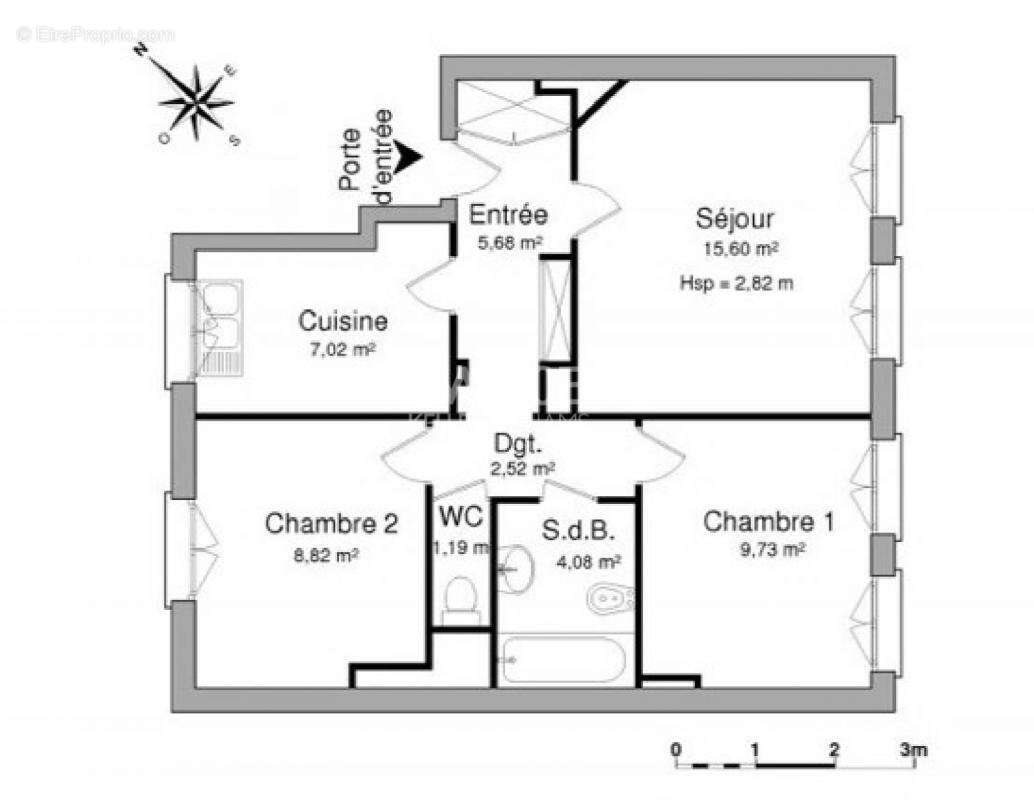 Appartement à vendre, 53m², Brest