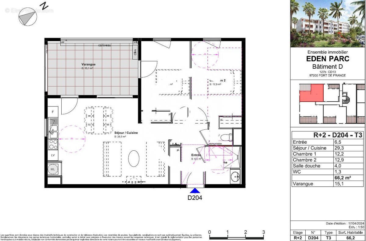 Appartement à vendre, 66m², Fort-de-France