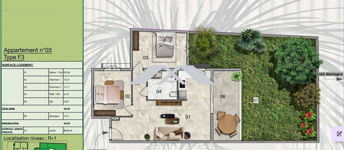 Appartement à vendre, 68m², L'Étang-Salé