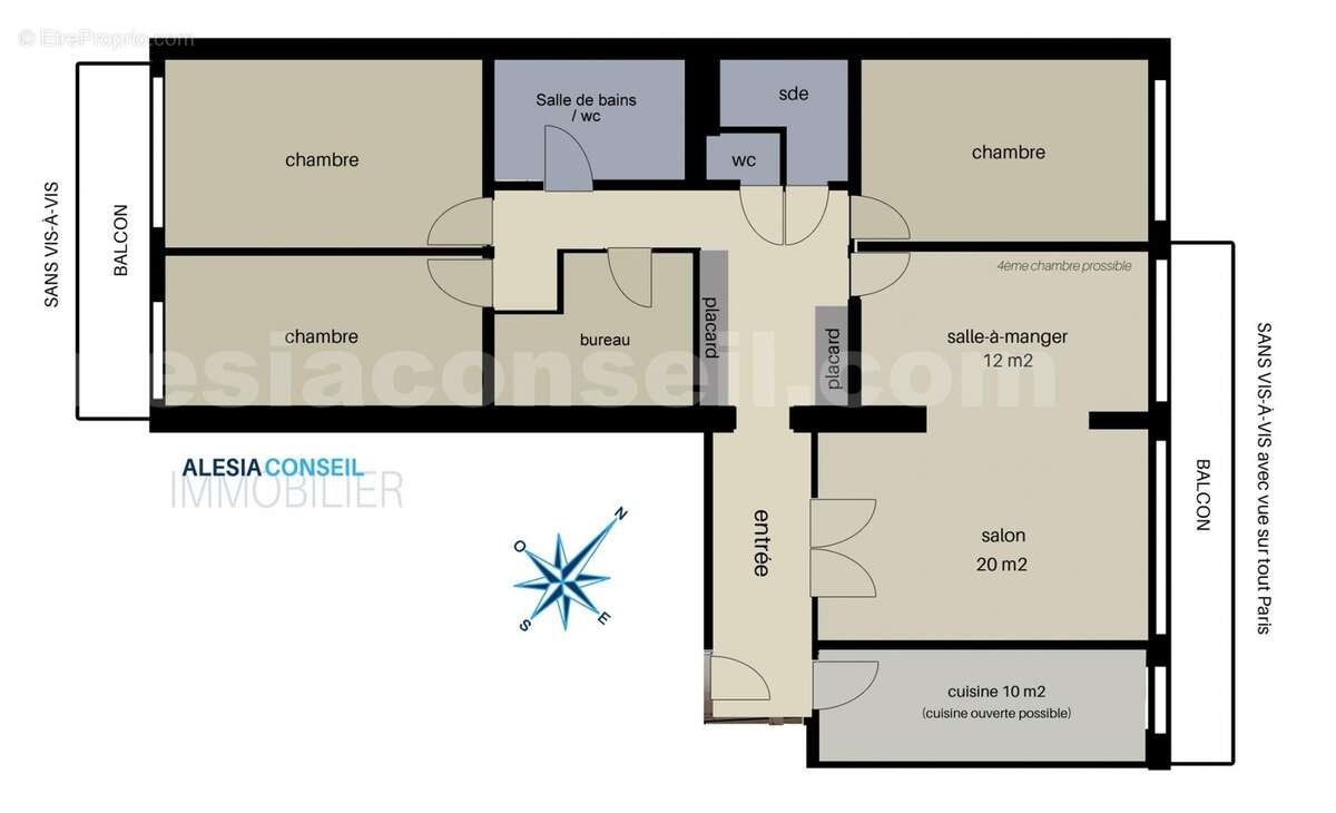 Appartement à vendre, 120m², Paris 14ème