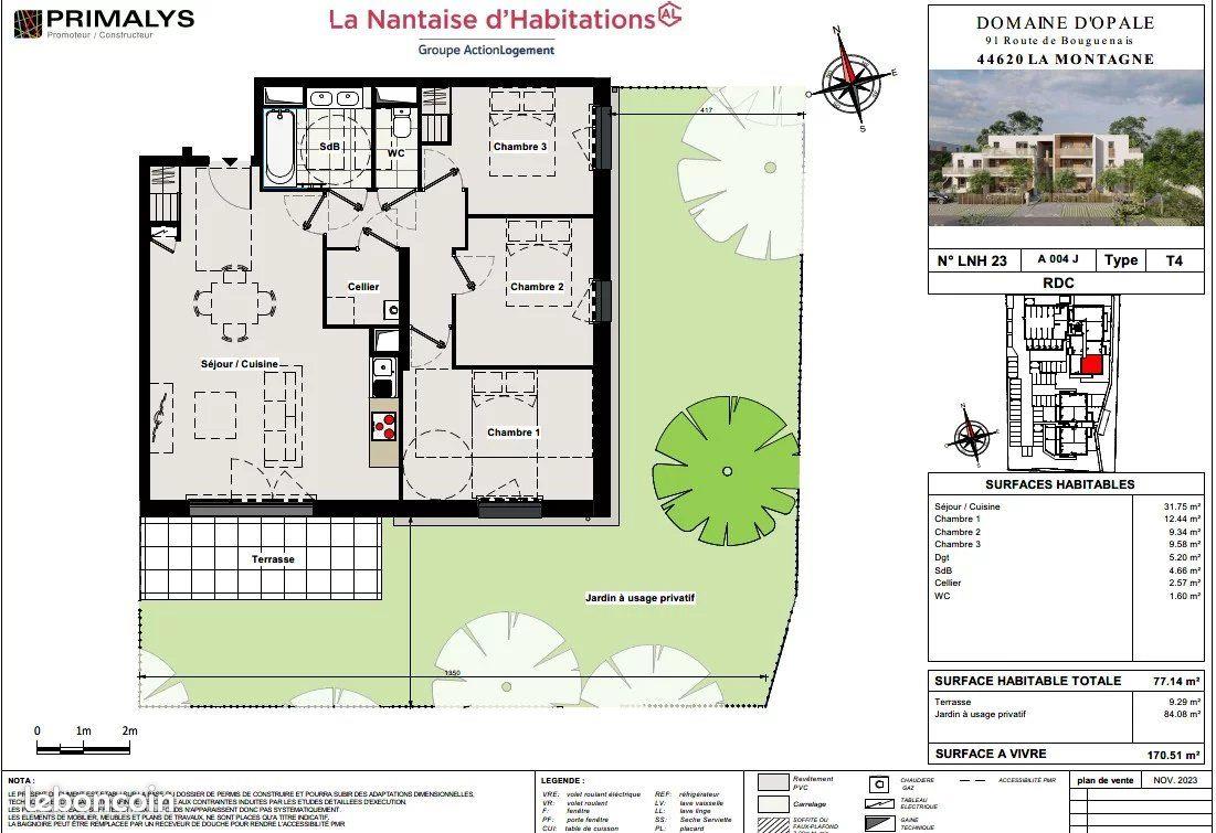 Appartement à louer, 77m², La Montagne