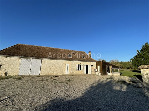 Former farmhouse, three bedrooms, attractive attached barn on 23ha with woodland and 2 building plot