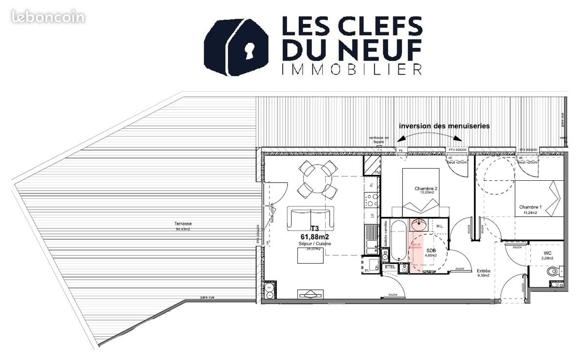 Appartement à vendre, 63m², Toulouse