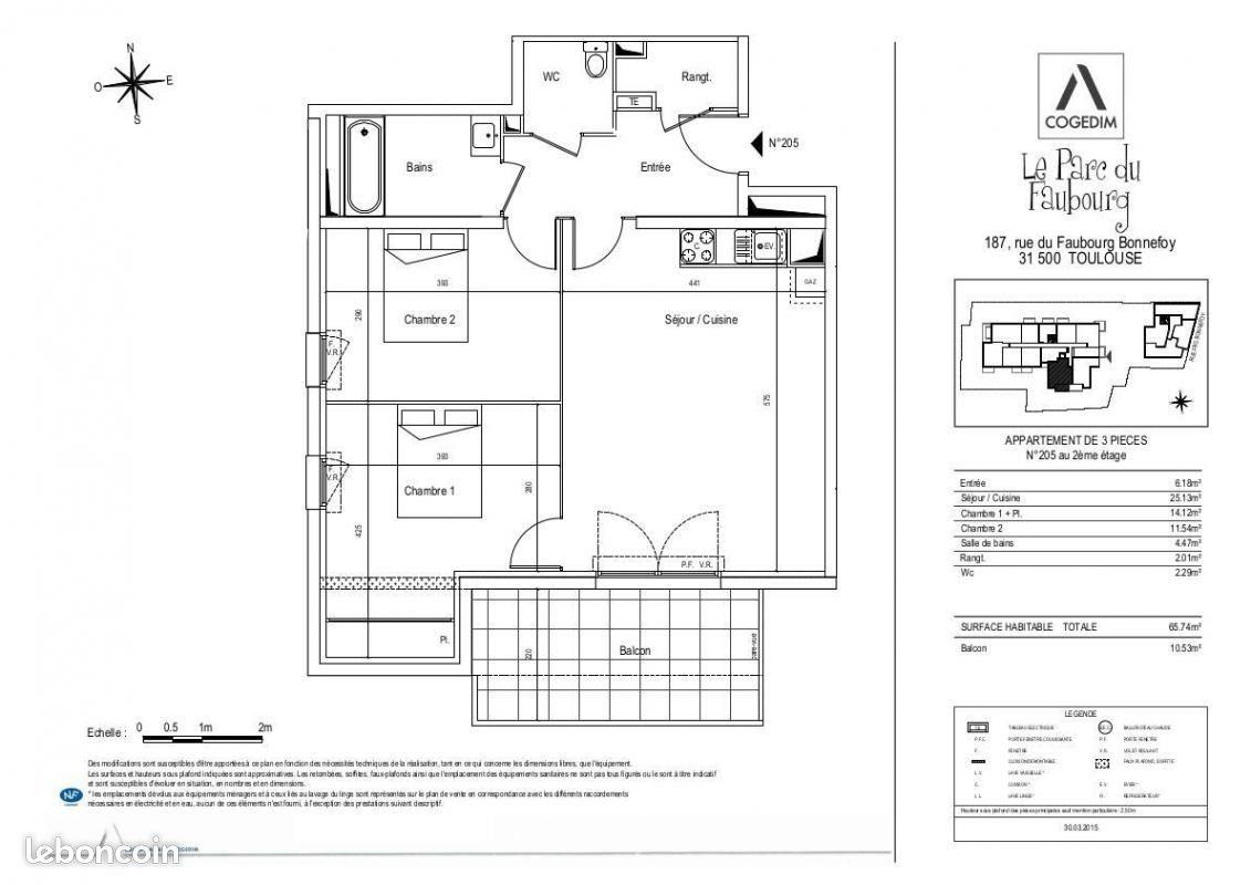 Appartement à louer, 65m², Toulouse