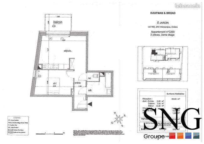 Appartement à louer, 43m², Amiens