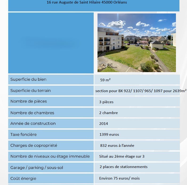 Appartement à vendre, 59m², Orléans