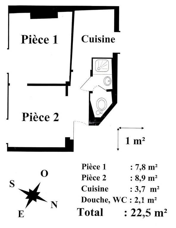 Appartement à louer, 22m², Paris 17ème