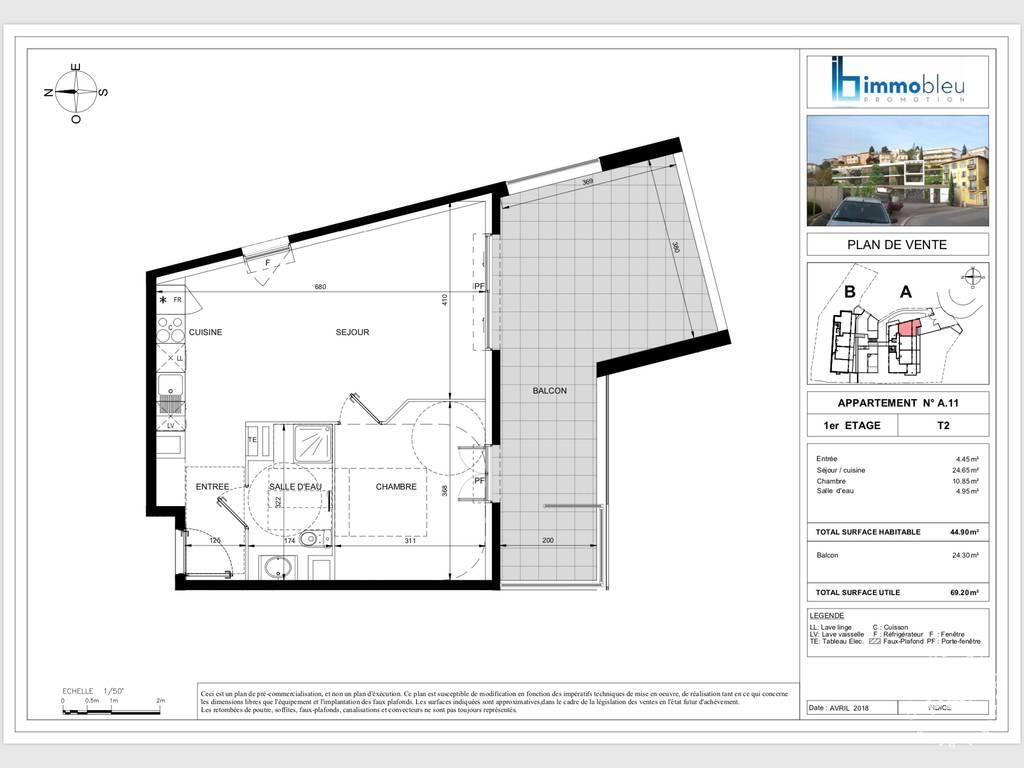 Appartement à louer, 45m², Nice
