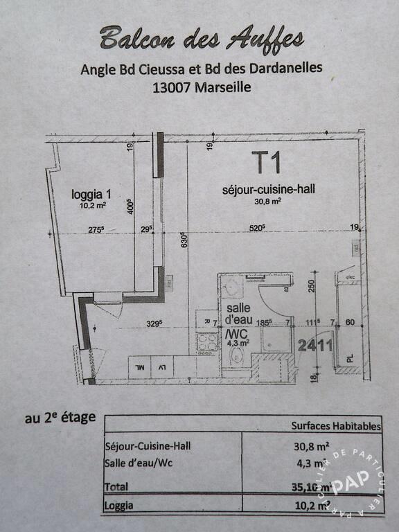 Appartement à louer, 35m², Marseille 7ème
