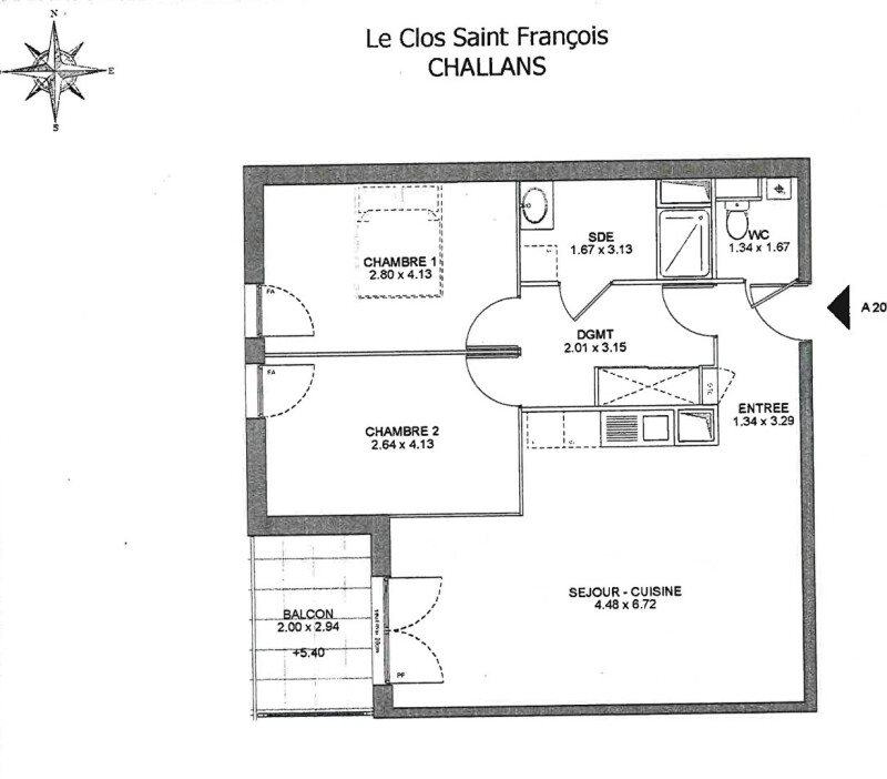Appartement à louer, 66m², Challans