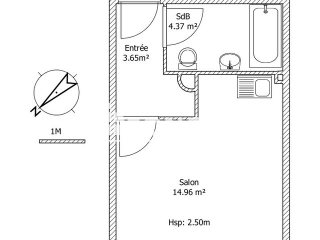 Appartement à louer, 22m², Loos