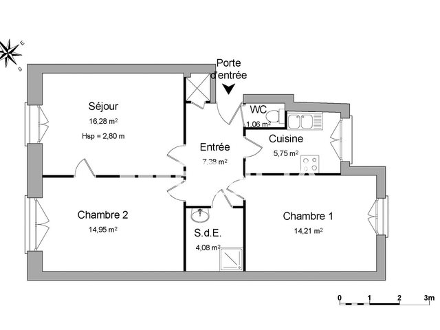 Appartement à louer, 63m², Paris 18ème
