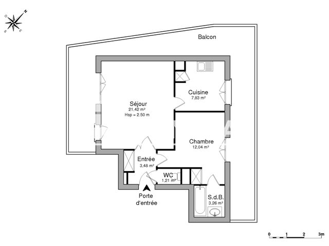 Appartement à louer, 49m², Wissous