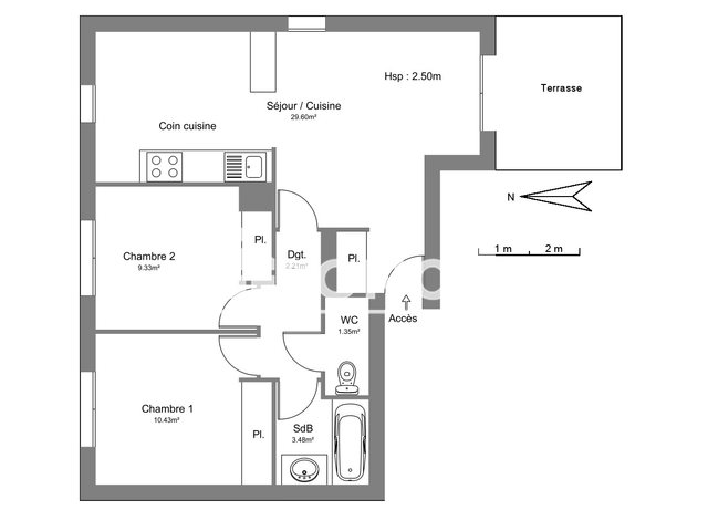 Appartement à louer, 56m², Bordères-sur-l'Echez
