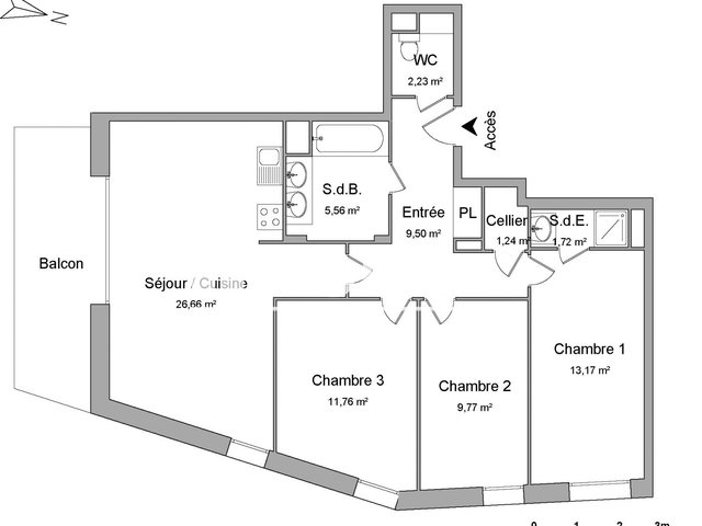 Appartement à louer, 81m², Carquefou