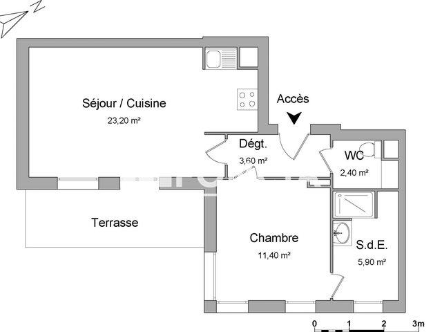 Appartement à louer, 46m², Bordeaux