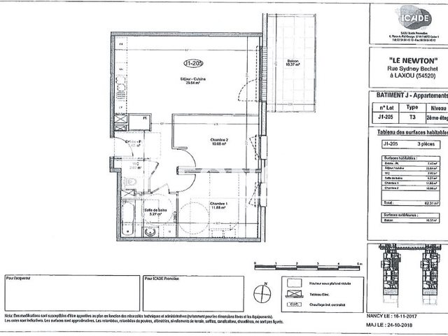 Appartement à louer, 62m², Laxou