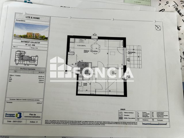 Appartement à louer, 46m², Bois-Grenier