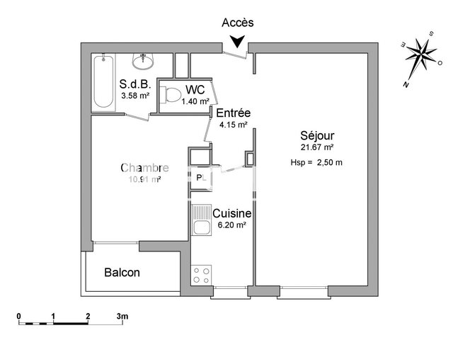 Appartement à louer, 47m², Lille