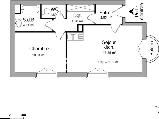 Appartement à louer, 42m², Grenoble