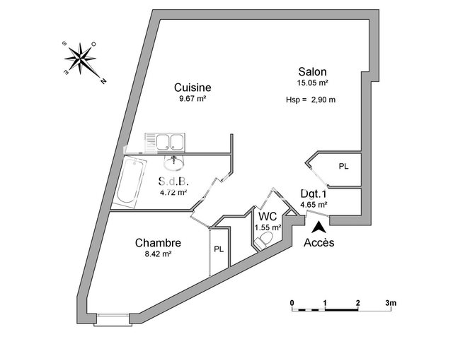 Appartement à louer, 44m², Saint-Etienne