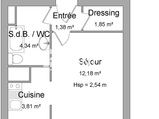 Appartement à louer, 23m², Rennes