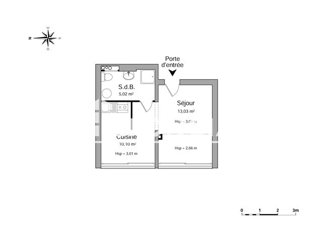 Appartement à louer, 28m², Marseille 9ème