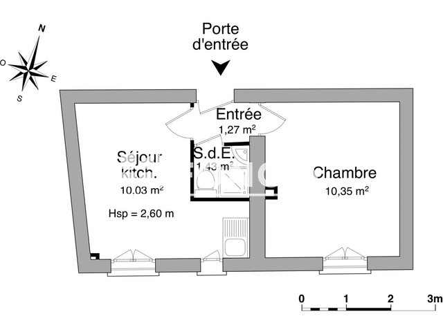 Appartement à louer, 23m², Paris 20ème